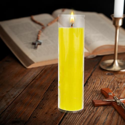 Mega Candles Unscented Devotional Vigil Prayer Wax Candle 1 Count 2" x 8" - color: Yellow, size: 1 Piece