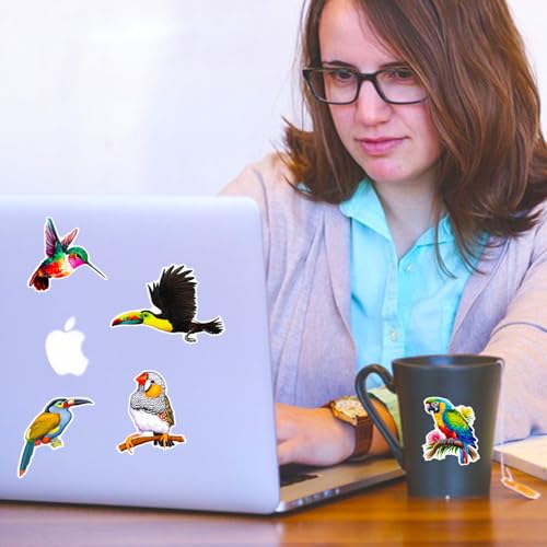 DothRayan 100 Pcs Birds Stickers Cute Bird Animals Stickers, Vinyl Waterproof Birds Sticker for Kids Teen Water Bottles Laptop Luggage Phone Skateboard Computer Refrigerators - color: Bird
