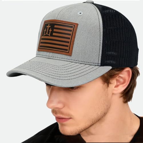 Black Baseball Cap Snapback hat for Men Flat Bill Hats for Men Fitted Hats for Men Adjustable Snap Pack Hip Hop Mens Hat - color: Cross Flag