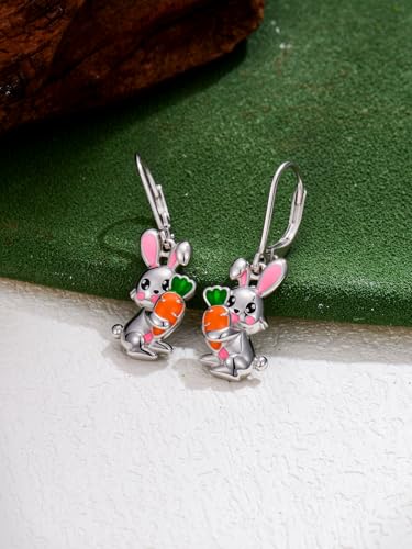 Dorunmo 925 Sterling Silver Dangle Drop Earrings for Women Holiday Earrings Hypoallergenic Halloween Christmas Jewelry Festival Gifts for Women - style: Easter-Bunny-03