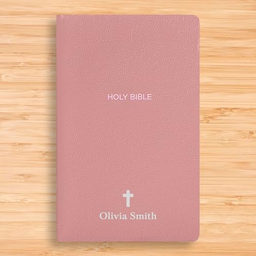 Personalized NKJV Small Print Bible for Women, Name Engraved, Standard Size - color: Pink, style: New King James Version