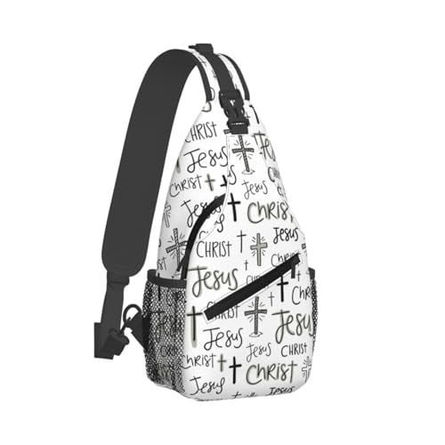Jesus Christian Cross Crossbody Sling Bag For Women Men Adjustable Chest Bag Cute Shoulder Backpack Daypack For Sport Travel Hiking - color: Jesus Christian Cross 6