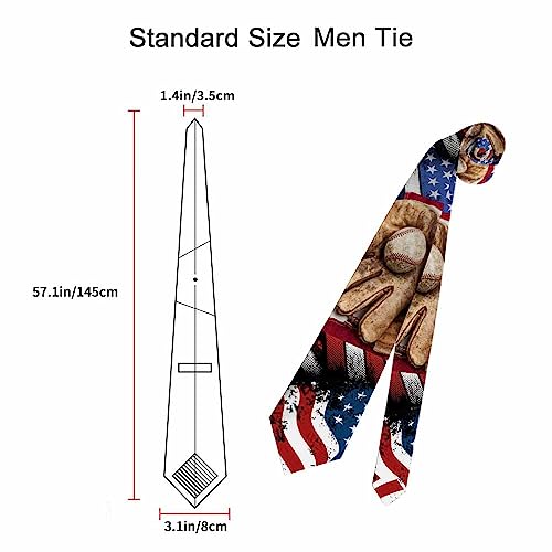 Funny Men's Tie Halloween Men's Neckties for Mens Wedding Party Work Casual Holiday - color: Vintage Baseball