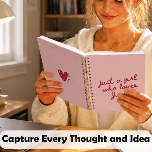 Christian Spiral Notebook for Women,Just a Girl Who Loves Jesus A5 - color: Bible-John 15:9