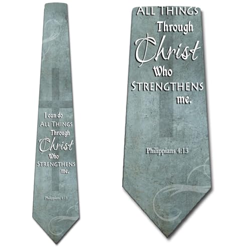 Three Rooker Christian Ties Mens Religious Necktie Philippians 4:13 Tie