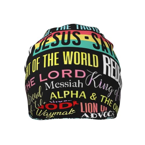 Jesus Christian Cross Beanie Chemo Hat Cancer Headwear Knitted Hats Slouchy Cap for Adults Women Men - color: Jesus-v00004