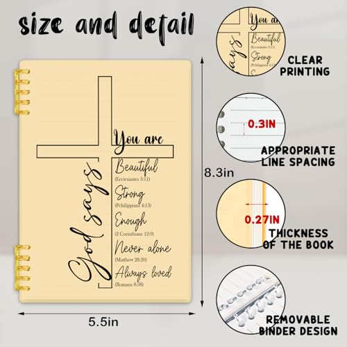 God Says You are Bible Verse Notebook - A Christian Affirmation and Encouragement Gift for Friends and Family, Bible Study and Prayer Notebook, Prayer Journal, 5.7 x 8.2-inch Loose-Leaf Study Gift