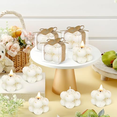 30 Sets Mini Bubble Candles Wedding Favors for Guests, 1.6" Soy Wax Candle - color: Gold Foil