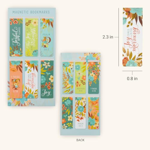 Christian Art Gifts Colorful Magnetic Scripture Page Marker Set for Women - color: Joyful Teal Multicolor Floral