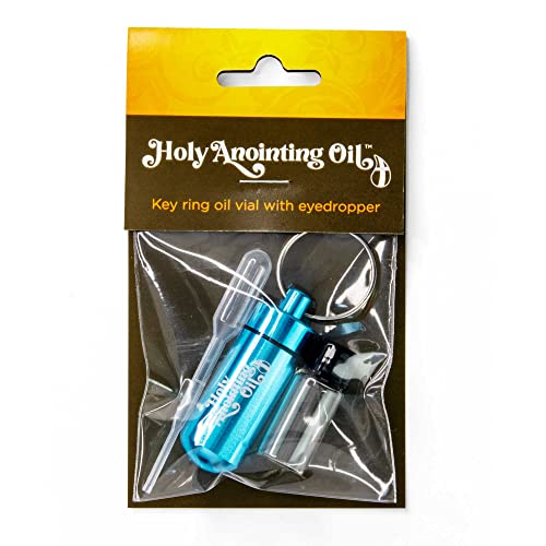 Logos Trading Post Anointing Oil Bottle with Aqua Keychain Container - color: Aqua
