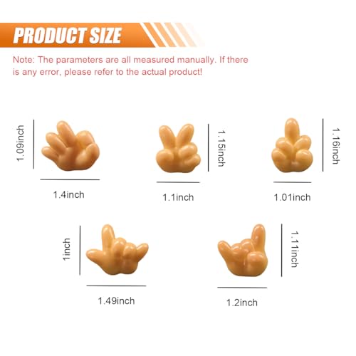 5PCS Creative Simulated Fingers Car Dashboard Decorations, Adorable Resin Automotive Rear View Mirror Ornament, Funny Mini Vehicle Interior Decoration Accessories for SUV, Truck(Thumb) - size: Thumb