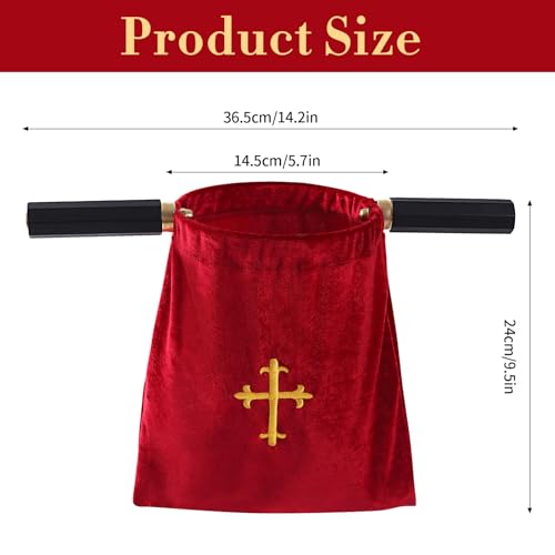 Church Tithe Offering Bags with Wooden Handles,Offering Baskets for Church with Handles for Churches Communion Supplies,Collection Basket for Church Offerings Accessories