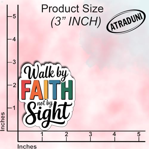 (3Pcs) Walk by Faith Not by Sight Stickers Inspirational Christian Faith Quote Motivational Gifts Waterproof Vinyl Decals for Laptop Water Bottle Car Size 3" x 2.2" - color: Walk By Faith Not By Sight