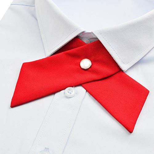 Adjustable Criss Cross Bow Tie School Uniform Pre Tied Bowtie Necktie Women Uniform Tie Cosplay Costume Accessory - color: 01, Red