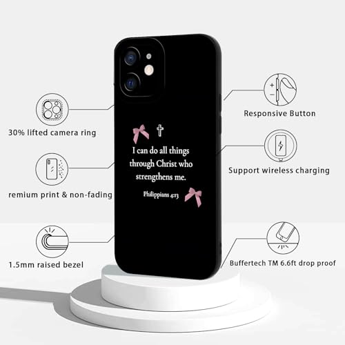 2 Pack Bible Verse Phone Case for iPhone 12 mini 5.4", Jesus Famous Quotes Bow Cross Pattern Aesthetic Design Cases Soft Silicone TPU Slim Shockproof Protective Bumper Phone Cover for Women Children - color: Bow, size: for iPhone 12 mini