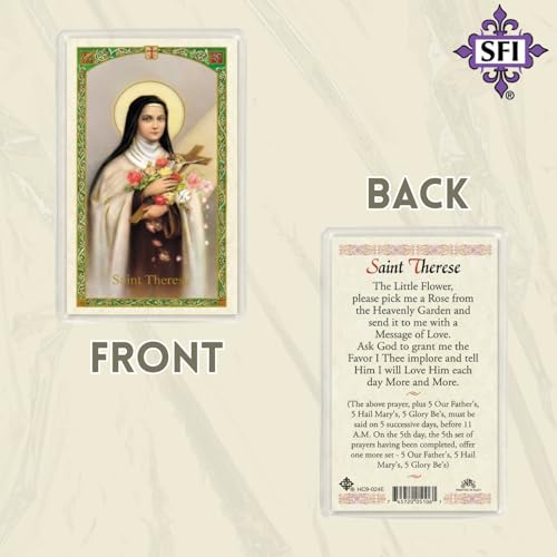 San Francis Imports St. Theresa Little Flower Laminated Holy Prayer Card