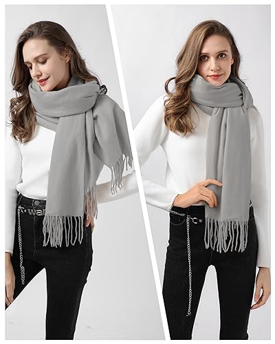 Winter Scarf for Women Scarves Shawls Wraps Accessories Blanket Scarf - color: Grey