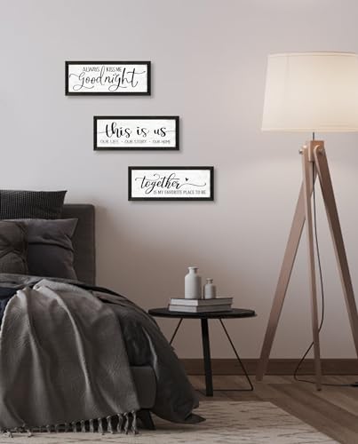 Together is My Favorite Place to Be Wall Sign: Love Quotes Wall Decor Above Bed Master Bedroom Signs for Couples Romantic Family Signs Aesthetic Farmhouse Rustic Framed Plaques 6" x 14.5" - color: Together is My Favorite Place to Be