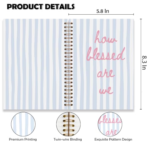 efgthyjdh Christian Blue Striped Notebook for Women 5.5x8.3 - color: Bible-4