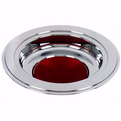 Silver Tone Offering Plates (Burgundy Felt Pad) - color: Burgundy Felt Pad