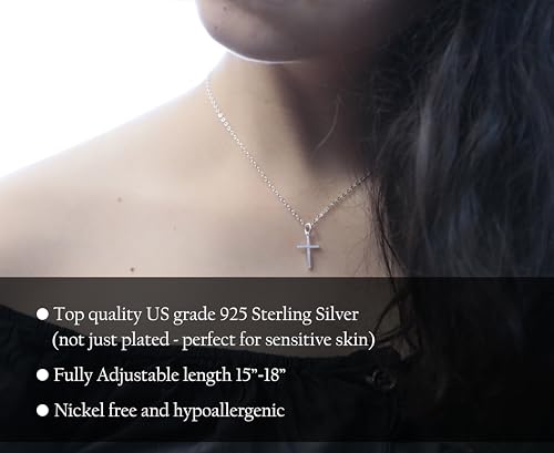Be Wished Confirmation Gifts, Thoughtful Handmade Necklace with Meaningful Message, Ready to Give Jewelry - style: Sterling Silver Cross Necklace