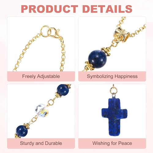 M METERXITY 1-Pcs Crystal Cross Car Mirror Hanging, Rearview Mirror Pendant - color: Dark Blue