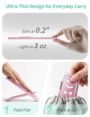 Aoviho Foldable Cell Phone Stand for Desk, Portable Phone Holder,Pink - color: Pink