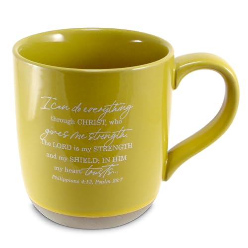 Lighthouse Christian Products Start Each Day With God - Mustard Yellow 18 Ounce Ceramic Drinking Mug - style: Start With God