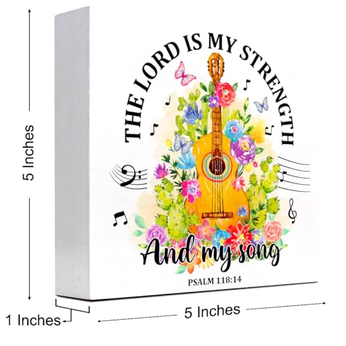 z-crange The Lord is My Strength And My Song Sign,Inspirational Religious Sign Decor for Girls Music Students Room Dorm,Religious Scripture Christian Gifts for Women Girls - color: My song