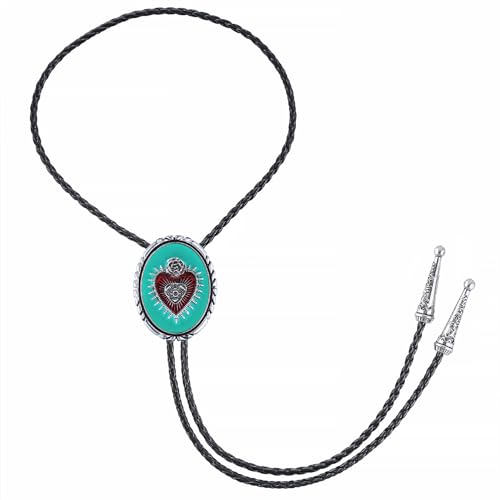 GelConnie Bolo Tie for Women Heart Cowboy Necktie Flower Gothic Mens Bolo Ties Bolero Necklace Red Western Ties for Men - color: Blue Heart Bolo Tie