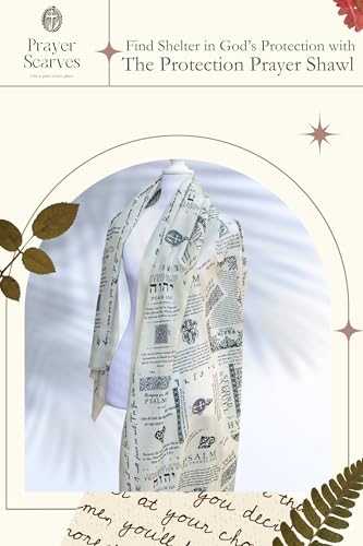Protection Bible Verse Shawl w/Psalm 91 Vintage Scripture Scarf with 7 Bible Verses,100% Cotton