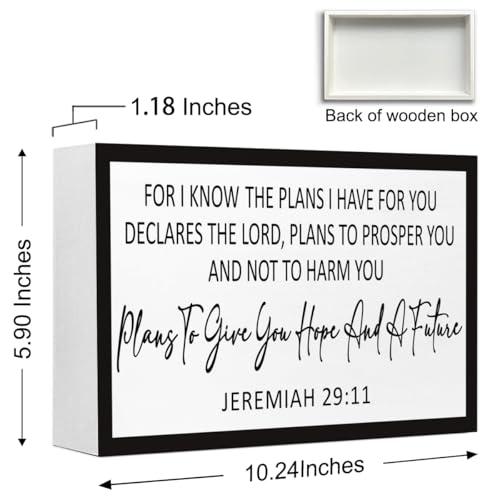 Jeremiah 29:11Wood Sign,For I Know the Plans I Have for You Bible Verses Wood Box Signs,Christian Scripture Plaques for Home Decor - style: Jeremiah 29:11