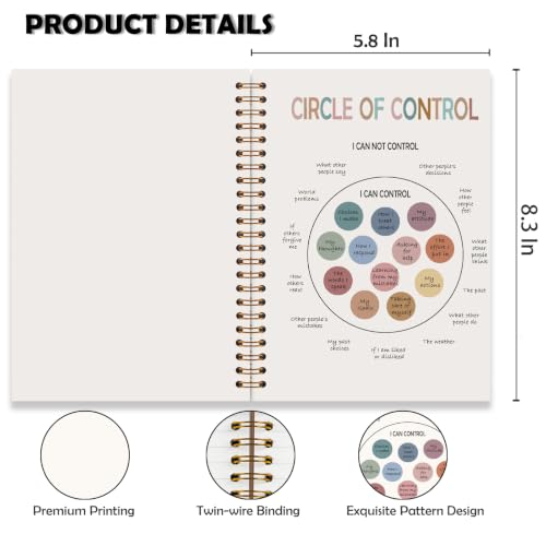 efgthyjdh Circle Of Control Mental Health Notebook for Women Men 5.5x8.3 - color: Psychological Healing-3