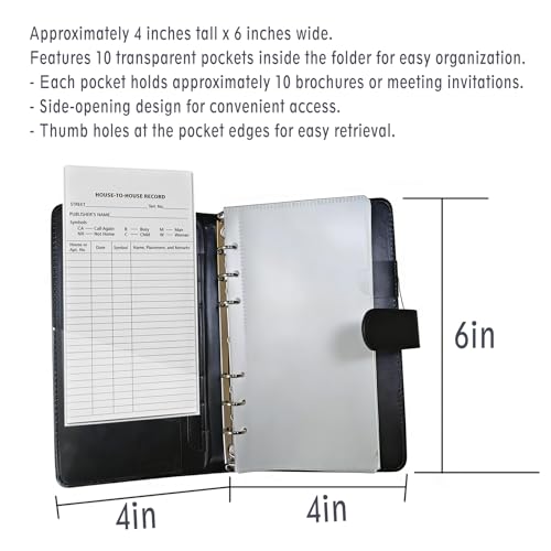 JW Ministry Organizer Leather Tract Holder Jehovah Witness Field Service Supplies JW Tract Holders for Ministry Pioneer Gift JW Gifts Ministry Folder Organizer (Pink, Standard Size) - color: Pink, size: Standard Size