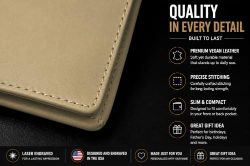 LaserGram Personalized Wallet, Christian Cross (Light Brown) - color: Light Brown