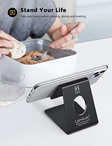 Lamicall Cell Phone Stand, Phone Dock: Cradle, Holder, Stand for Office Desk - Black - color: Black