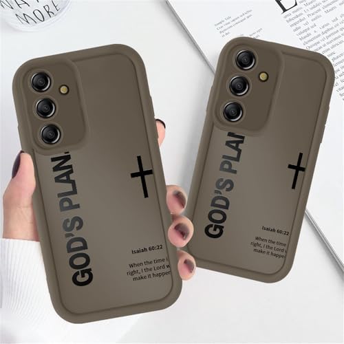 Christian Case for Samsung Galaxy S25 Jesus, Aesthetic Bible Verse Cross Pattern God Chris Design Print Phone Cover, Soft TPU Shockproof Protective Shell for Samsung S25 6,2", Brown - color: Brown Bible Verse