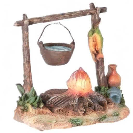 Fontanini by Roman Inc., LED Lighted Campfire, 5" Shepherds Collection, Nativity Figure and Accessories, Hand Sculpted and Painted