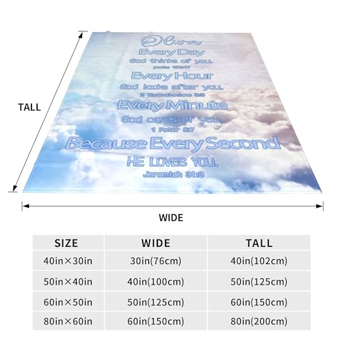 Custom Blanket Bible Verse Blanket with Inspirational Thoughts and Prayers Religious Throw Blanket Soft Lightweight Cozy Plush Warm Blankets for Women Men Christmas Birthday Christian Gifts - color: Design06