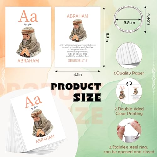 Skyygemm 26 Pcs Bible Verse ABC Flash Cards for Kids, Scripture Memory Card - size: Medium (Pack of 2)