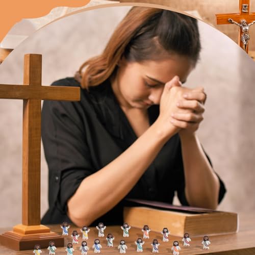 Little Mini Jesus Figures, Tiny Brown, Black, Baby Jesus Loves You Figures - size: 200pcs