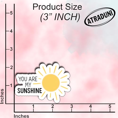 (3Pcs) You are My Sunshine Stickers Cute Positive Quote Motivational Inspirational Gifts Waterproof Vinyl Decals for Kindle Water Bottle Bumper Car Laptop Size 2.4" x 3" - color: . You Are My Sunshine