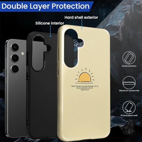 for Samsung Galaxy S23 FE Case,Dual-Layer Hard Shell + Silicone Phone Cover,Full Body Protection Shockproof Case for Samsung Galaxy S23 FE-Christian Bible Verse Minimalist - color: Christian Bible Verse Minimalist, size: Samsung Galaxy S23 FE