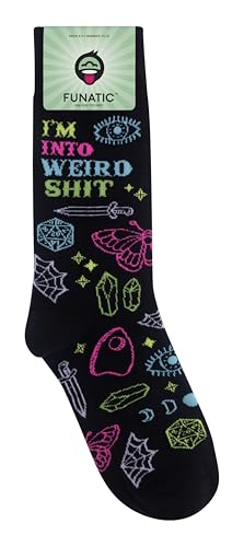 FUNATIC Crazy Socks with Funny Sayings - Novelty Gift for Men, Women, Adult - color: Weird Shit