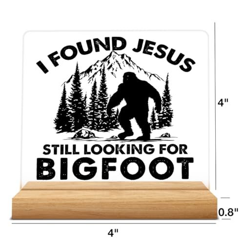 Christian Home Decor, Funny Bigfoot Acrylic Desk Sign - color: M60A14