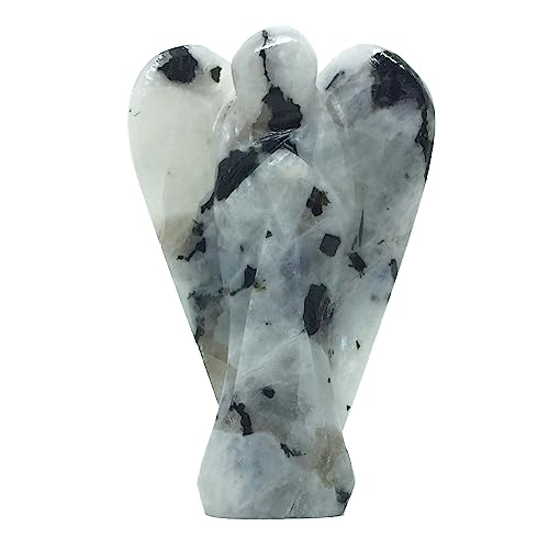 Nelson Creations 2 Inch White Rainbow Moonstone Guardian Angel Figurine - color: White Rainbow Moonstone