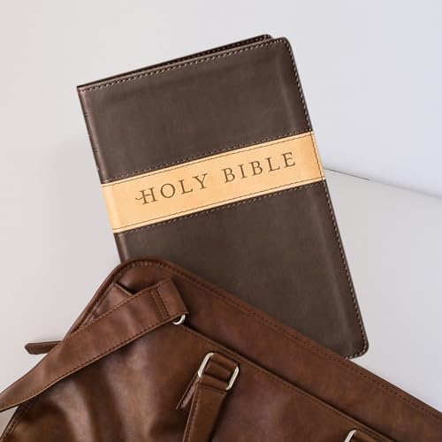 Personalized NLT Small Print Bible for Adults, Name Engraved, Standard Size - color: Brown