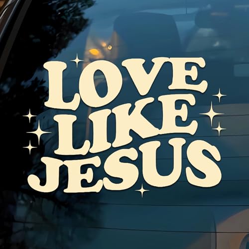 Love Like Jesus Car Decal Funny Christian Religious, Bible Verse, Faith, Scripture Car Windows Trucks Accessories Affirmations Vinyl Waterproof 6 Inches Bumper Sticker Gift for Friend Mom Dad - style: Love Like Jesus