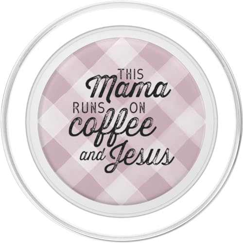 This Mama Runs on Coffee and Jesus Cute Christian Mom Quote PopSockets PopGrip: Swappable Grip for Phones & Tablets PopSockets MagSafe PopGrip for iPhone - style: MagSafe