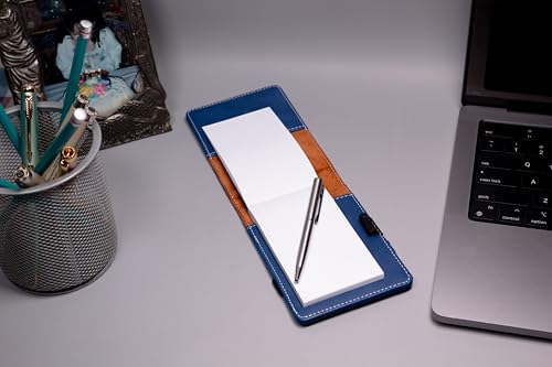 LaserGram Mini Padfolio with Notepad and Pen, Christian Cross, Personalized Engraving Included (Dark Blue) - color: Dark Blue